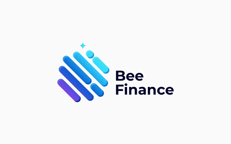 Logotipo de gradiente de finanças de abelhas