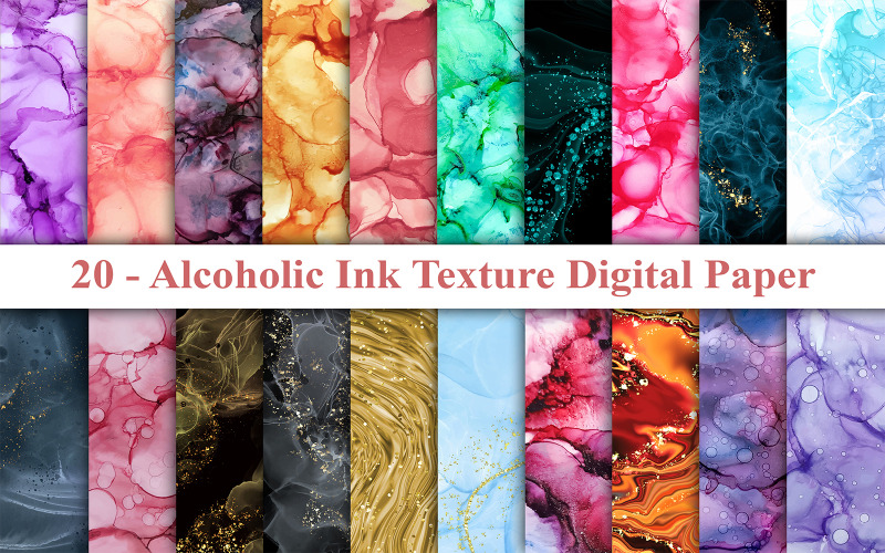 Papel Digital com Textura de Tinta Alcoólica