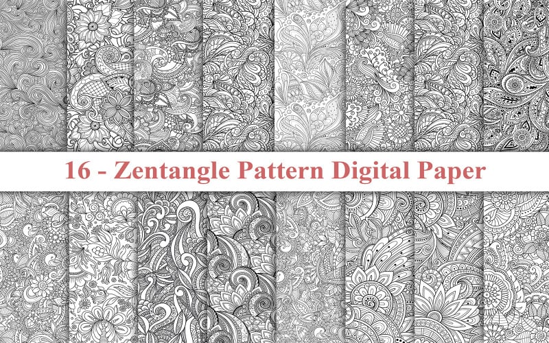 Papel digital de patrón Zentangle