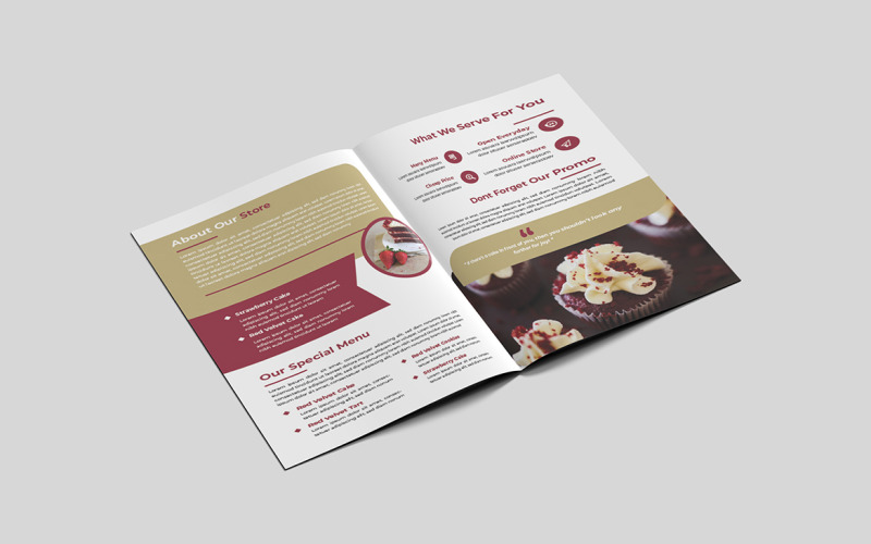 Modello bifold per torta di velluto rosso