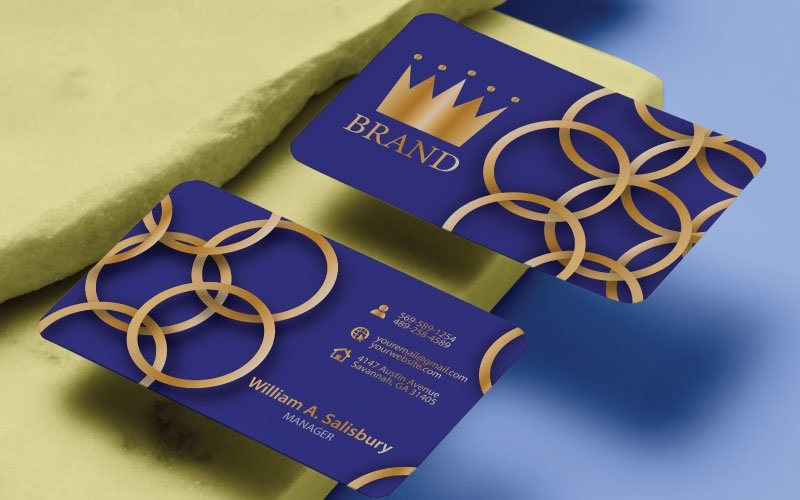 Smart Gold and Blue Business Card