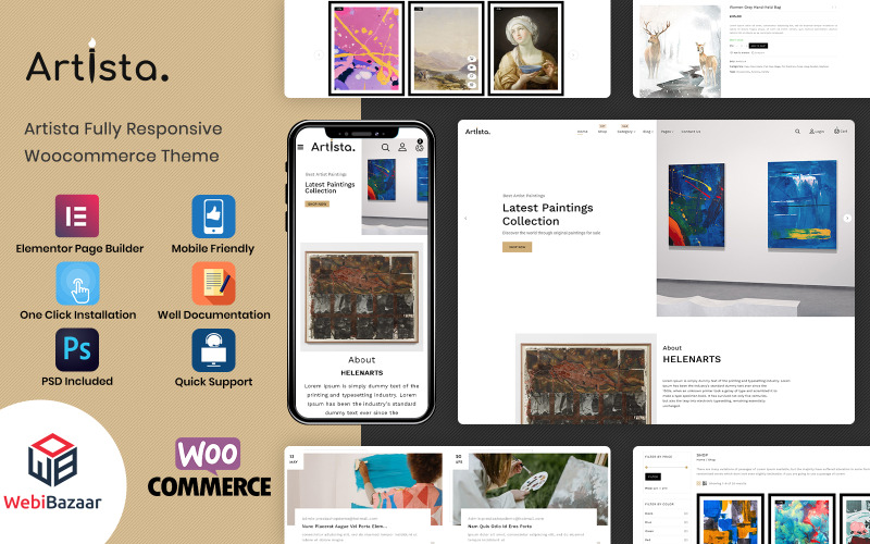 Artista - Sanat Galerisi WooCommerce Teması