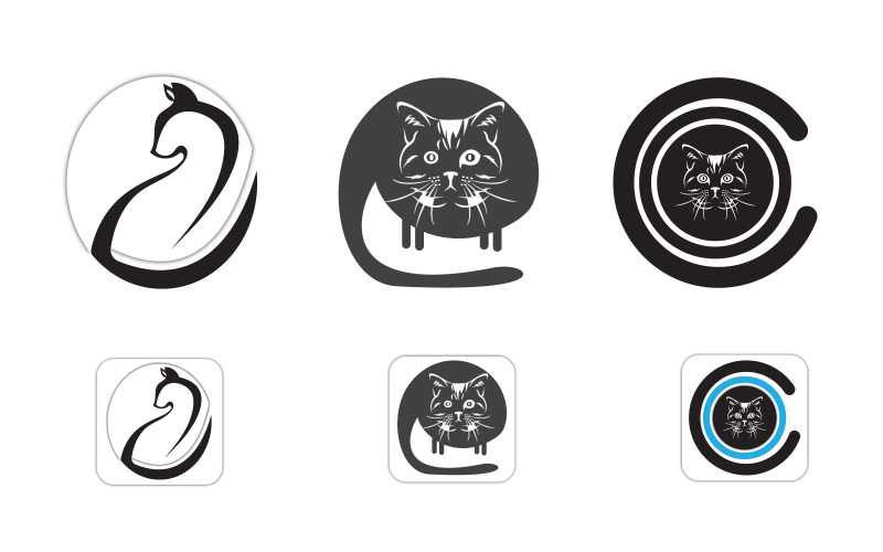 Cat Business logotyp vektor malldesign