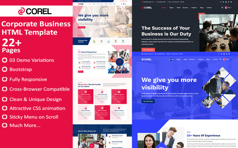 Corel - Modèle de site Web d'entreprise HTML