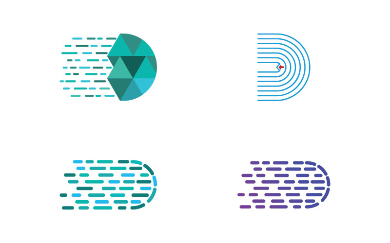 D Letter Tech Logo Vektorové šablona