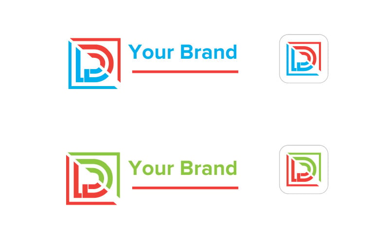 D of DD Letter Logo Vector Sjabloon