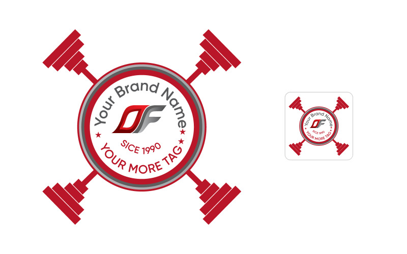DF Met Gym Logo Vector Sjabloon