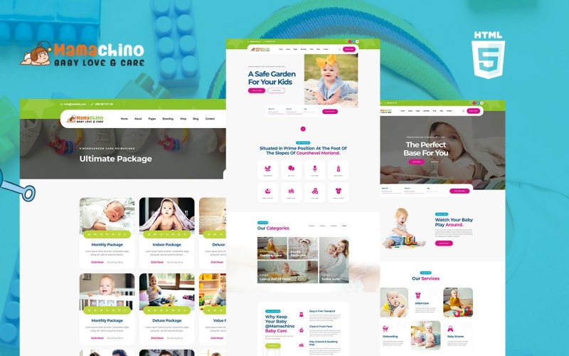 Mamachino Kindergarden Daycare HTML5 webbplatsmall