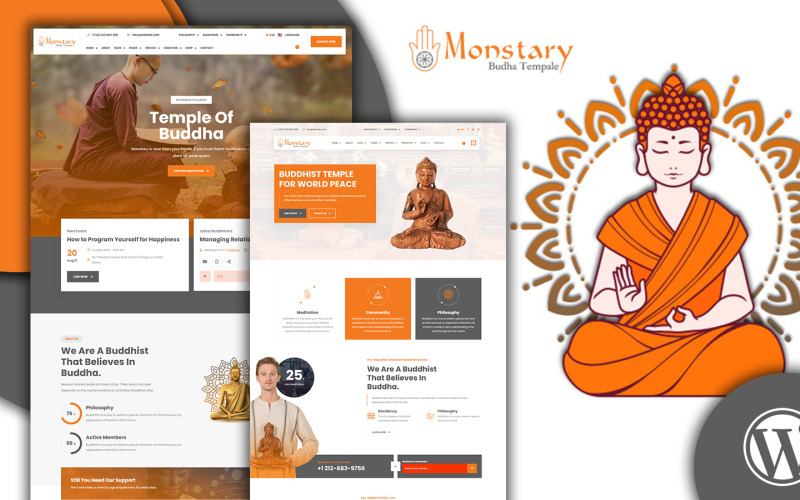 Monstary Buddhism Shrine Bodhisattvas Tema de Woocommerce