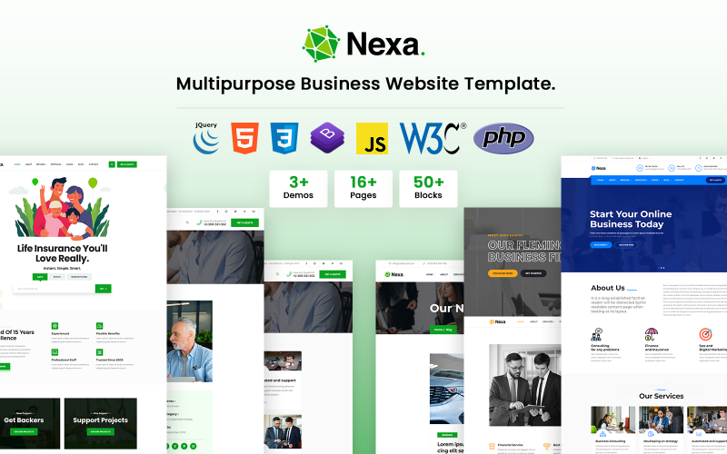 Nexa - шаблон многоцелевого бизнес-сайта