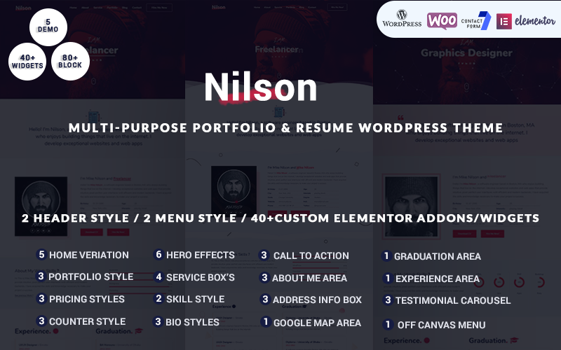 Nilson - Çok Amaçlı Kişisel Portföy Özgeçmiş WordPress Teması