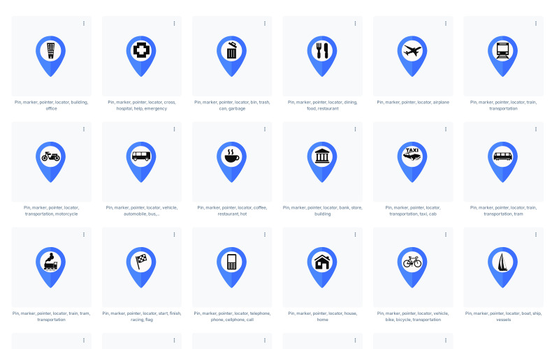 Шаблон Business Iconset указателя карты локатора