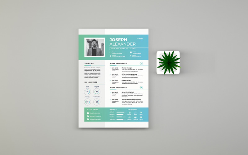 Curriculum CV modello gradiente