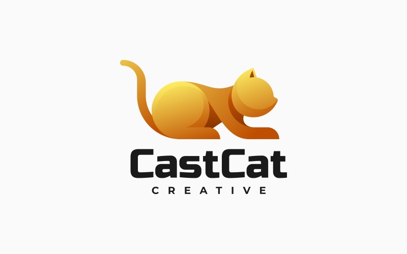 Estilo de logotipo degradado de gato fundido