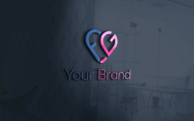 FG-or-GF-Love-Logo-Vector-Template