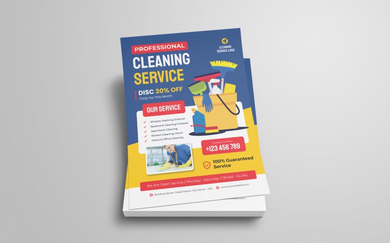 Flyer-Vorlage für Reinigungsunternehmen