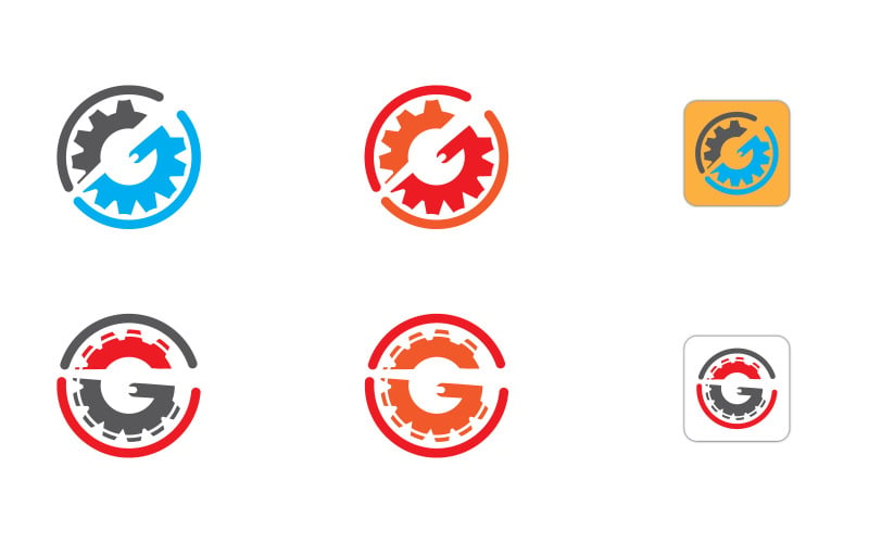 G і Gear логотип дизайн вектор шаблон