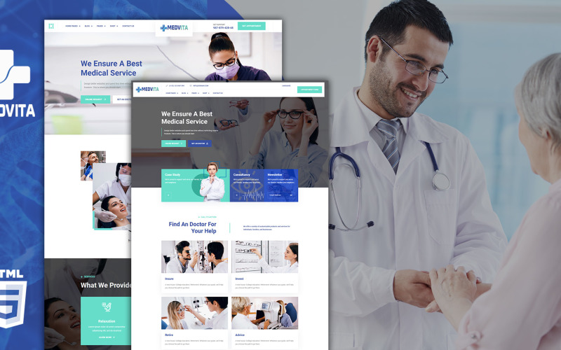 Medvita multifunctionele medische kliniek HTML5-sjabloon