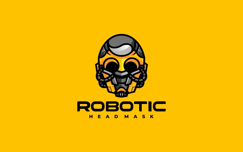 Robotisches einfaches Maskottchen-Logo