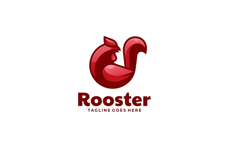 Cirkel haan eenvoudig mascotte logo