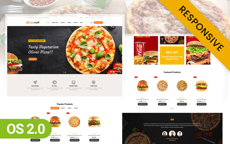 FoodStuff - Meilleur magasin d'alimentation Shopify 2.0 Thème réactif