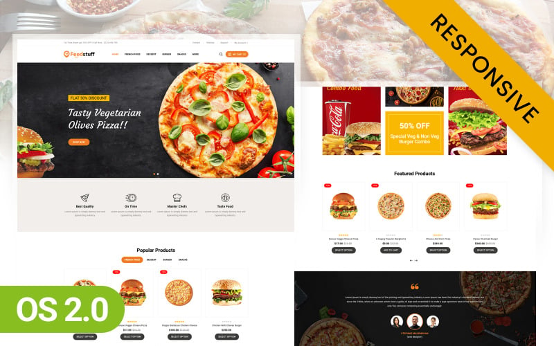 FoodStuff - Mejor tienda de alimentos Shopify 2.0 Responsive Theme