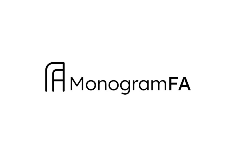 Logotipo moderno da linha monograma FA