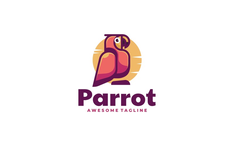 Papağan Basit Maskot Logo Şablonu