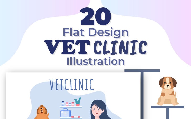 20 Veterinary Clinic for Pets Illustration