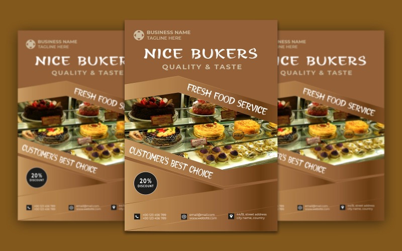 Conception de modèle de flyer de boulangerie
