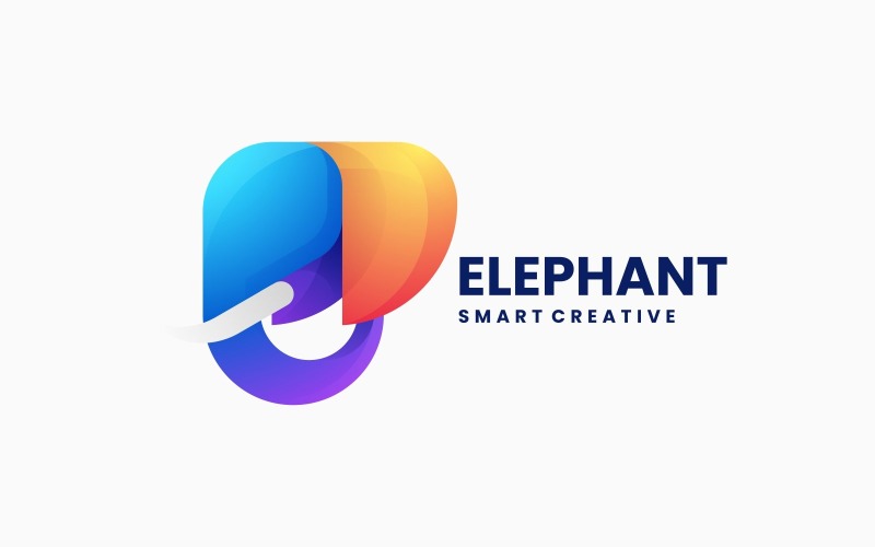 Elefant färgglada logotyp mall