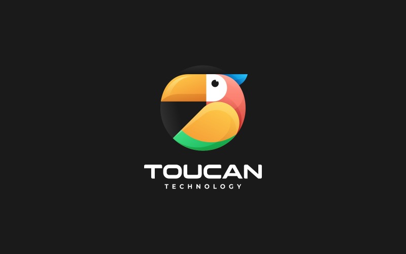 Тукан градиент красочный дизайн логотипа