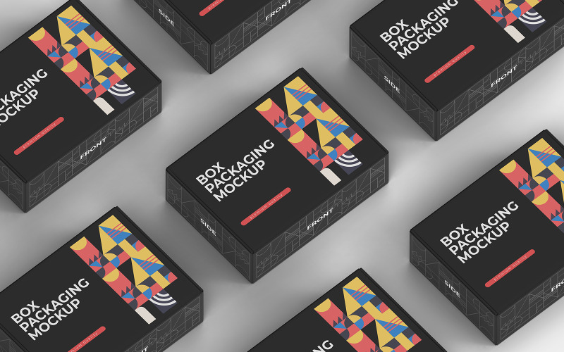 Doosverpakking Mockup PSD-sjabloon Vol 46