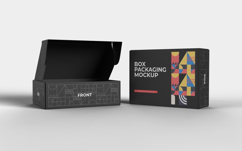 Modello PSD di mockup di imballaggio per scatole Vol 28