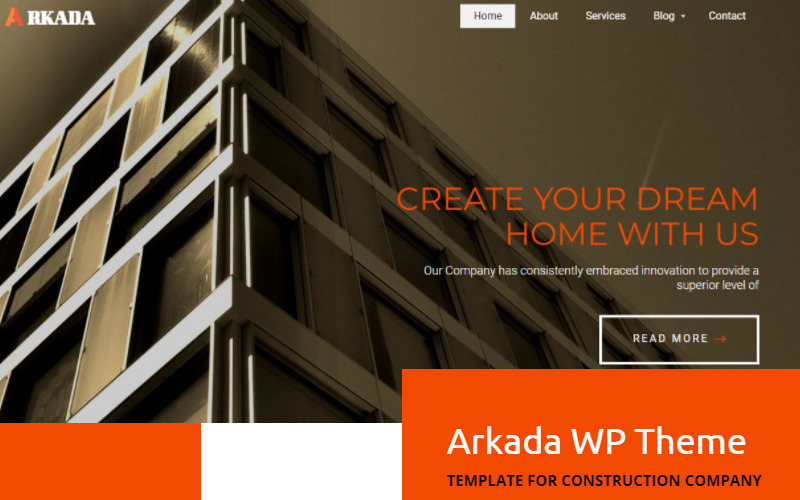Arkada - Tema WordPress de Construção
