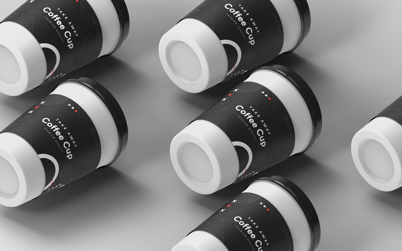 Kaffeetassen-Mockup-Vorlage zum Mitnehmen Vol. 30