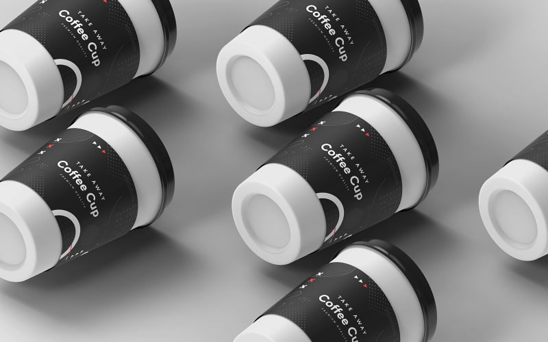 Take Away Kahve Fincanı Mockup Şablonu Cilt 30