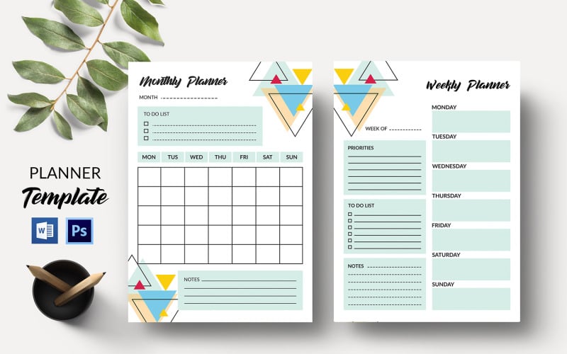 Planificador mensual, planificador semanal