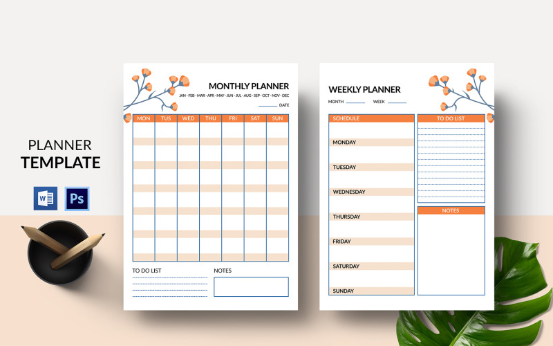 Planner settimanale/mensile stampabile - TemplateMonster