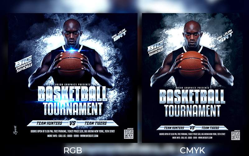 Volantino del torneo di basket e modello di banner Instagram per i social media Design