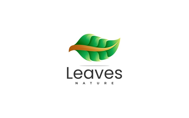 Diseño de logotipo degradado de hojas