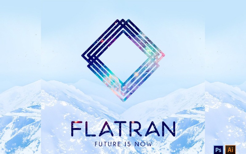 Logo futuristico astratto di Flatran
