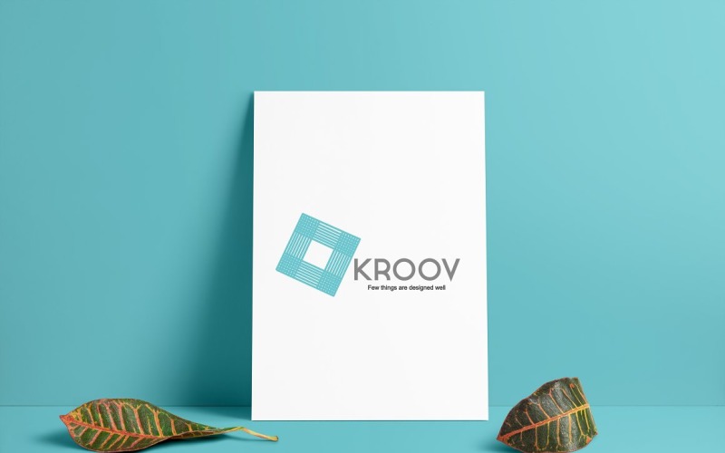 Шаблон логотипа Kroov с геометрической формой