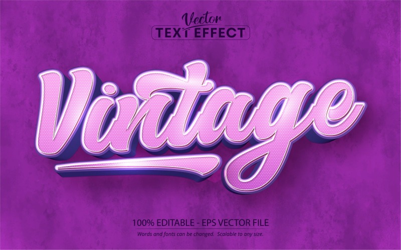Vintage: efecto de texto editable, estilo de texto retro, ilustración gráfica