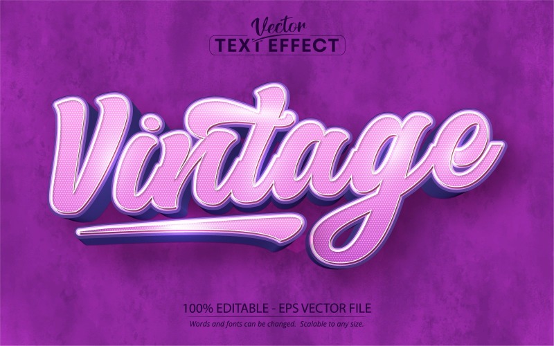 Vintage - Efeito de texto editável, estilo de texto retrô, ilustração gráfica