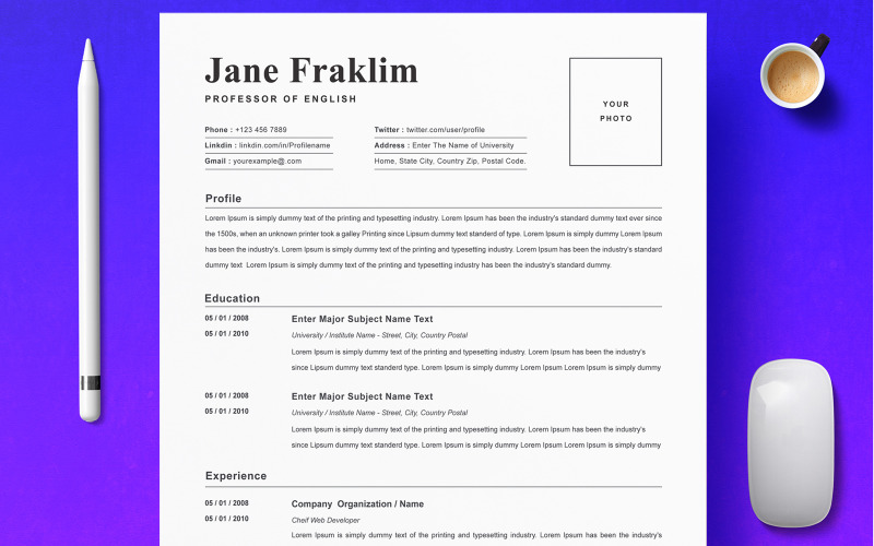 Jane Fraklim / Modelo de Currículo