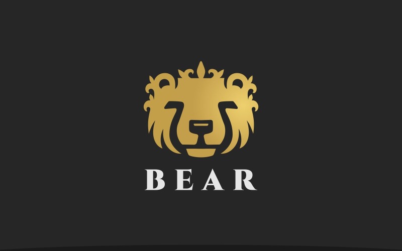 Modèle de logo tête d'ours élégant