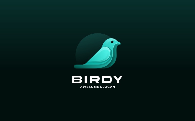 Vektör Kuş Degrade Renk Logo Şablonu