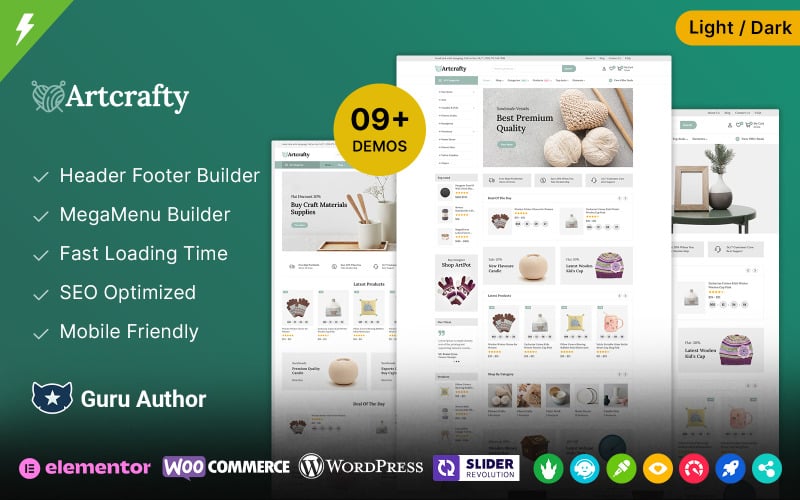 Artcrafty - Галерея искусств и ремесел, тема для WooCommerce, предметы домашнего декора и ручная работа