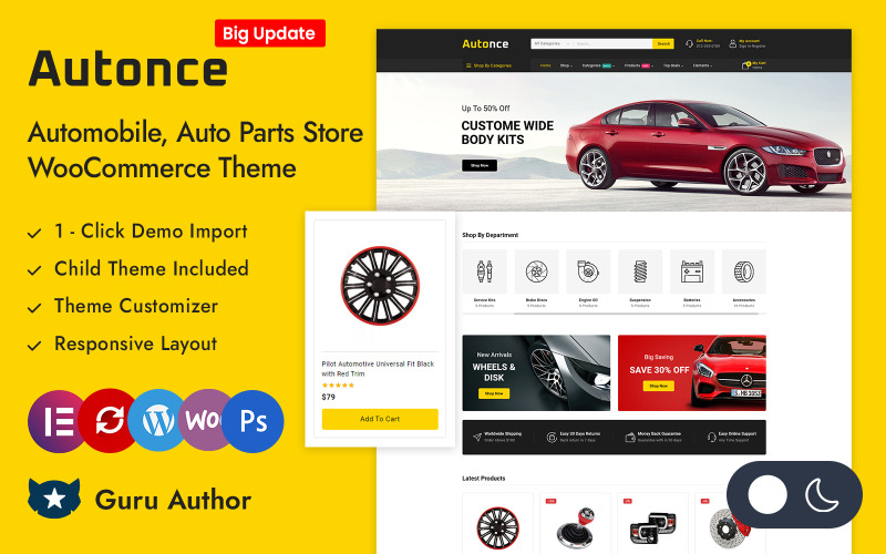 Autonce - 汽车配件 WooCommerce 响应式主题
